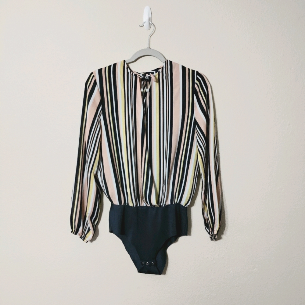 Boohoo Striped Bodysuit Size 8